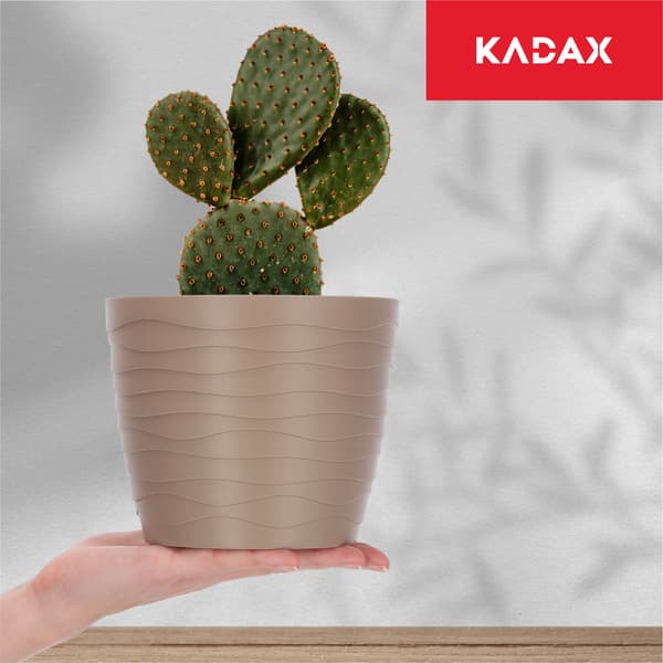 KADAX Urtepotte Plastiklåg til Blomster og Planter Beige Rund 13 cm