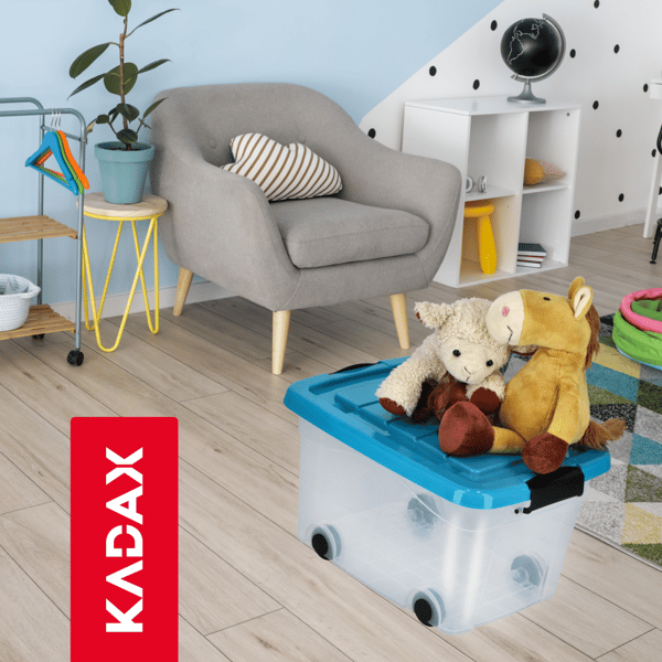 KADAX Leksaksbehållare Stor låda på hjul Plast Stor 20L
