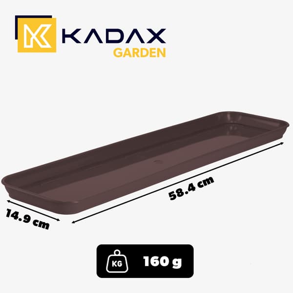 KADAX Urtepottestativ 60 cm Rektangulær Plastikbakke Brun