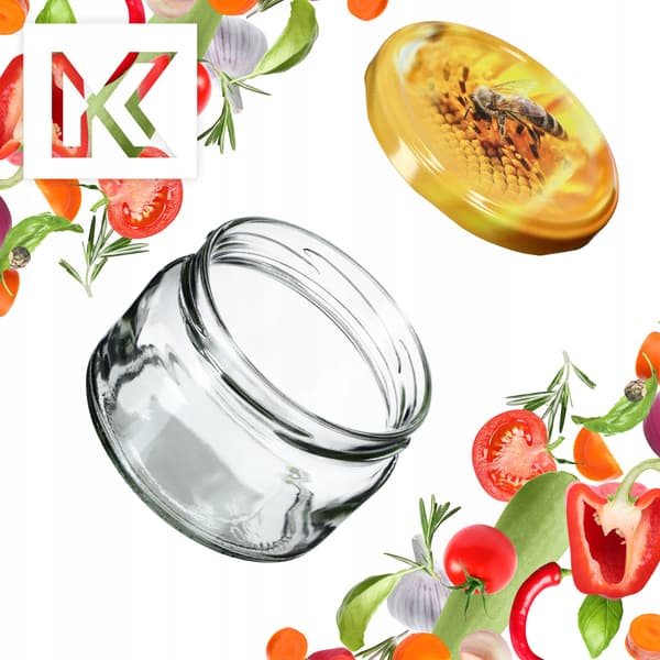 KADAX Denia säilykepurkit 250ml 50kpl 82mm + "Bee" kansi
