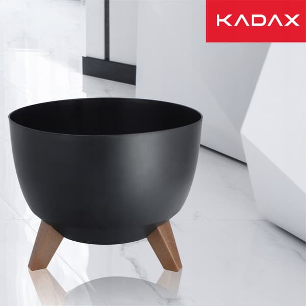 KADAX Urtepotte, Plantekasse, Låg, Ben, Indsats, Blomsterfod, 29 cm, Sort, Rund, 2 stk.