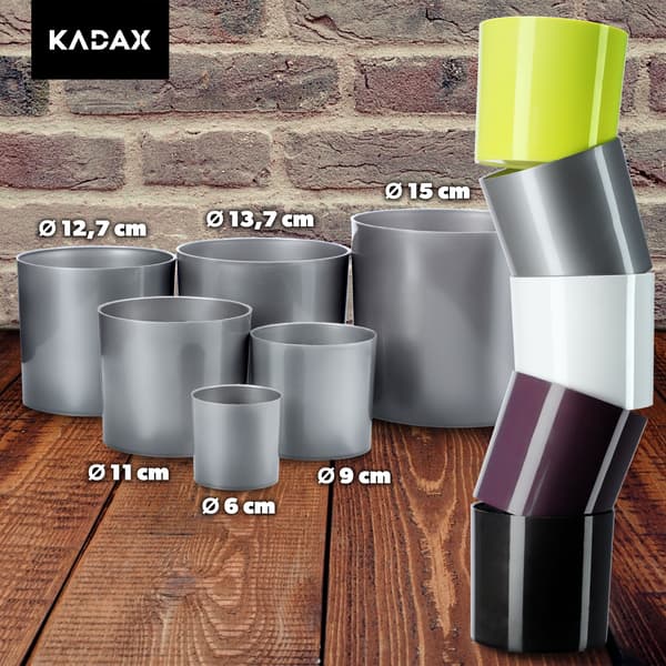 KADAX Blomkruka Rund Plastkruka 12,5 cm Silver