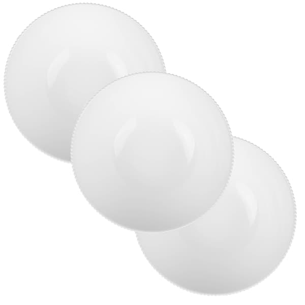 KADAX salatskål 20 cm glas til suppe, snacks, hvid, rillet, sæt med 3