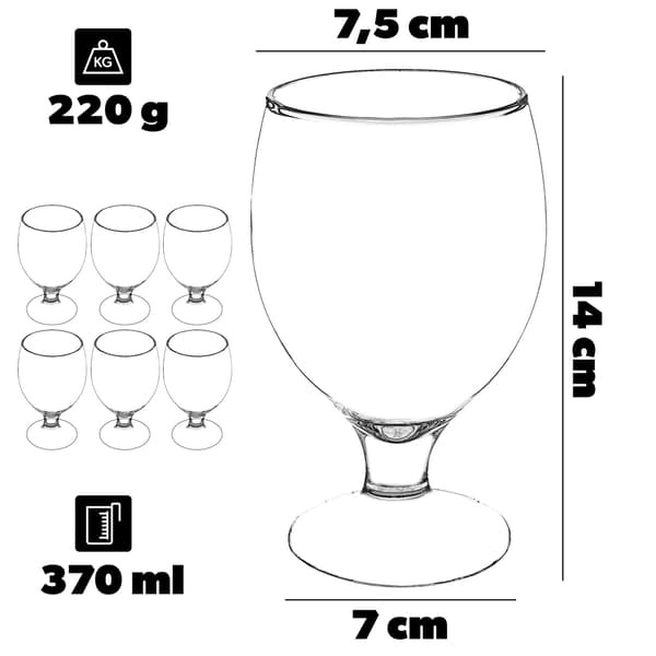 KADAX Ölglas, Cocktails, Drycker, Mugg, 370ml, 6 st, Present