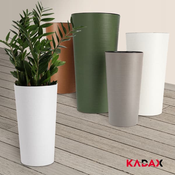 KADAX Blomkruka Blomkruksskydd hög 57 cm med insats för vardagsrum vit