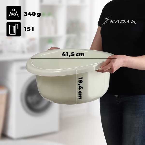 KADAX Tvättbalja 15L Stor Rund Plastbehållare
