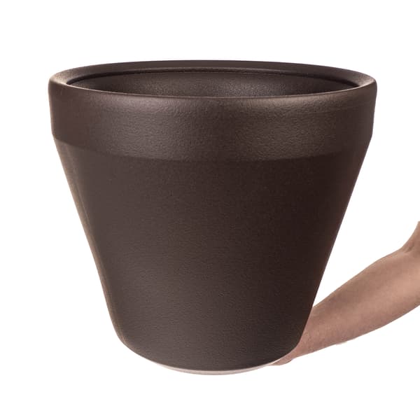 KADAX Stor Rund Urtepotte til Haveterrasse, Brun, 46 cm