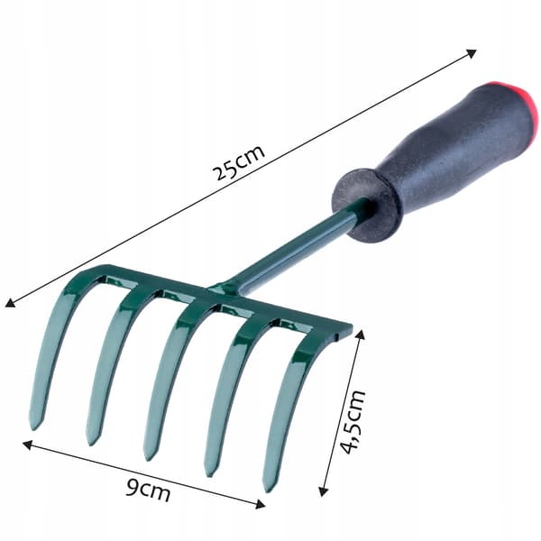 KADAX Lille Rive Metalrive Til Blade Græs Have 25 cm 5 Tands Skaft