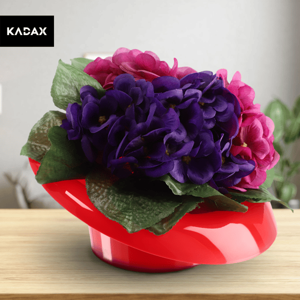 KADAX Urtepotteskjuler til Arrangementer Kompositioner Dekorationsfod Ikebana Rød 12cm
