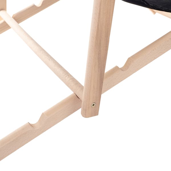 KADAX Træ Have Strand Liggestol Sammenklappelig til Terrasse Sort Poleret Producent