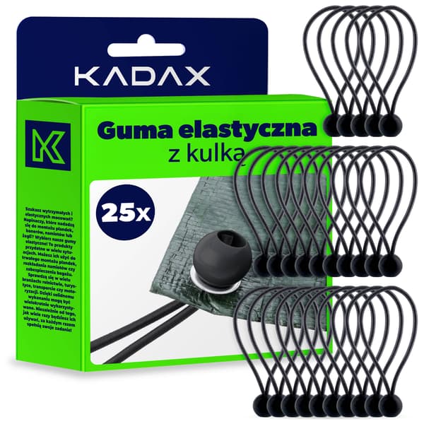 KADAX Elastinen Kumi Palloilla Setti Pressu Kumit Pressun Kiinnitys 15cm 25kpl