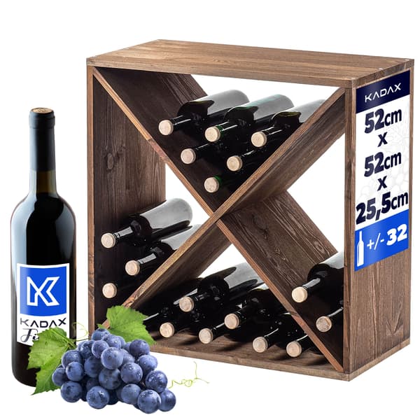 KADAX puinen viiniteline 32 pullolle alkoholikaappi olohuoneeseen 52 cm