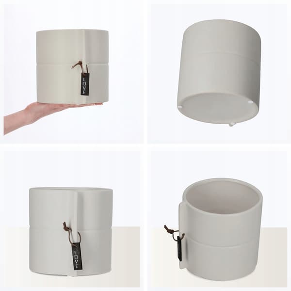 KADAX Keramik Urtepotte, Urtepotte, Rund, Grå, 17 cm