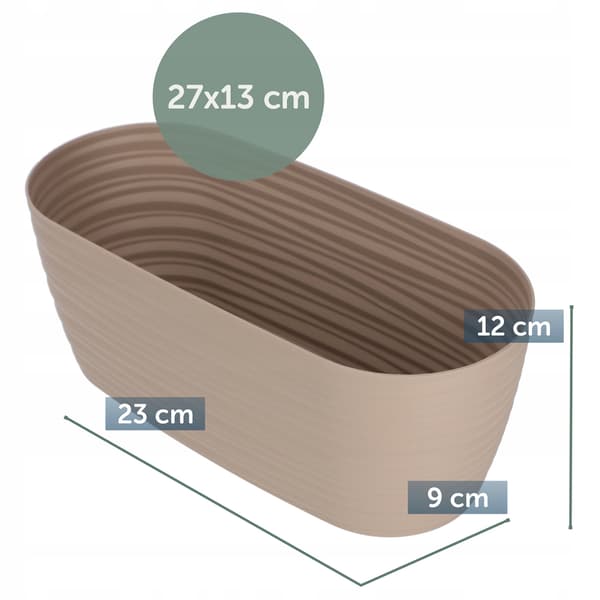 KADAX Urtepotte 27cm Oval Urtepotte Plastik Beige