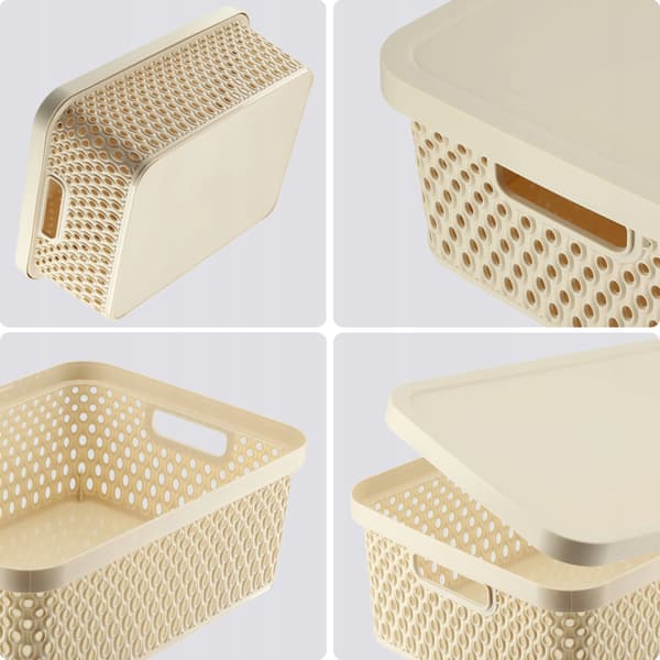 KADAX Korg med lock Förvaringslåda 12L Beige