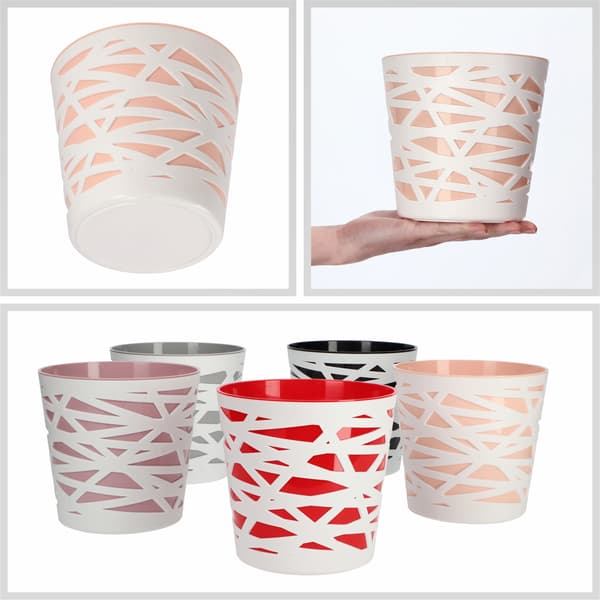 KADAX Urtepotte Plastik Lågindsats til Blomster og Planter 15 cm Beige