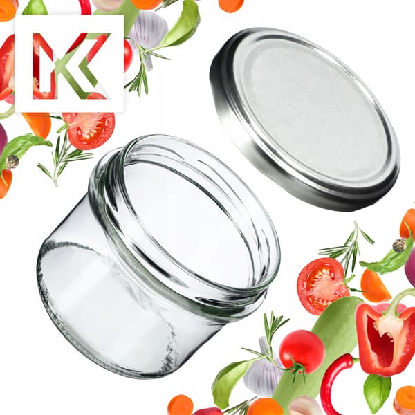 KADAX Tartu muurauspurkit 235ml 10kpl 82mm + hopeanväriset kannet