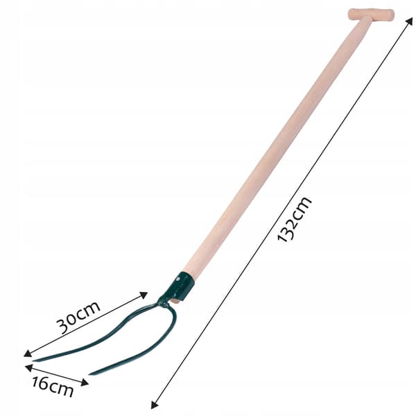 KADAX Gaffel til Gødning, Hø, Halm, Have, 2-Tandet, Metal, 132 cm