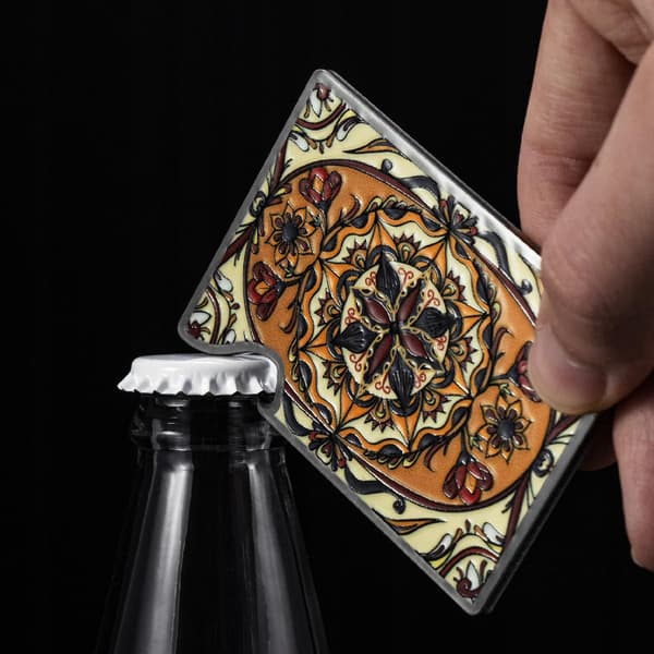 KADAX Flasköppnare Ölflaska Metall Klöver Ess Poker Presentkort