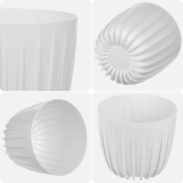 KADAX Urtepotte Urtepottedæksel 23,5 cm Rund Plastik Blomsterfod Hvid