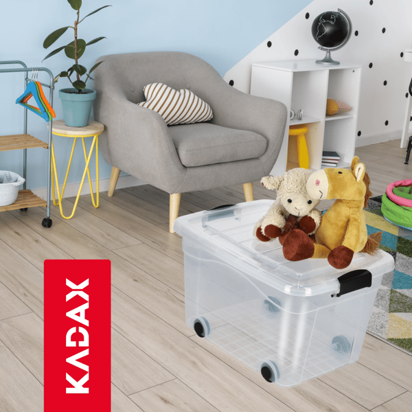 KADAX Lelulaatikko Suuri Laatikko Pyörillä Muovi Suuri 20L