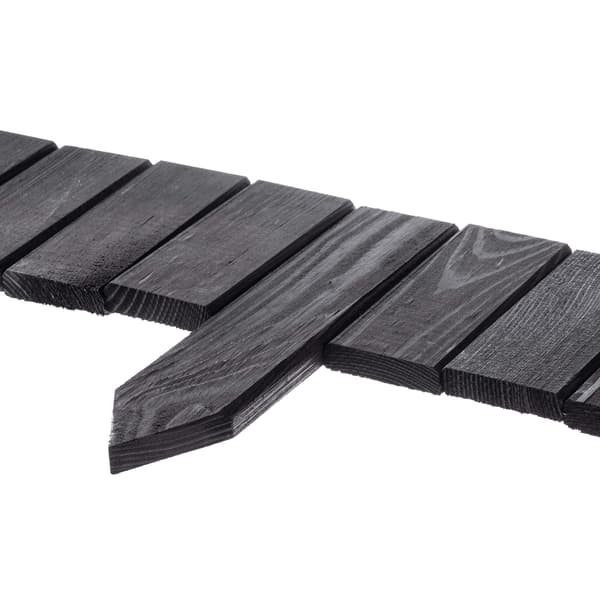 KADAX Palisade Trädgårdskant Trä Gräsmatta Indrivet Grå 10x114