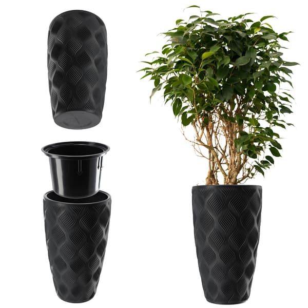 KADAX Blomkruka med insats 48 cm blomkruksskydd plast hög