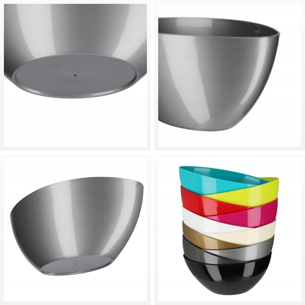 KADAX Urtepotte 30cm Oval Urtepottedæksel Plastik Sølv