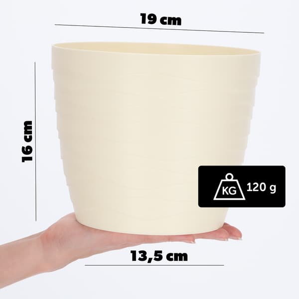 KADAX Urtepotte Urtepottedæksel Creme Rund 19cm Plast