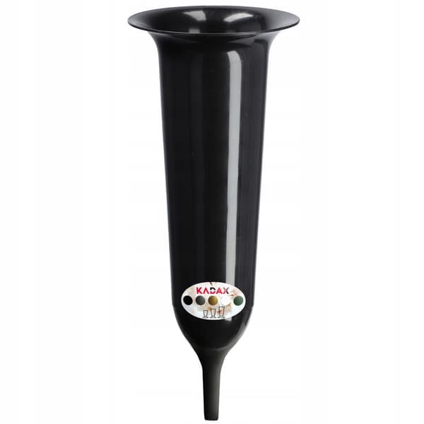 KADAX Vaseflaske til kirkegårdsgravsten 35 cm gravsten til blomster sort