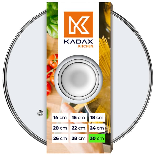 KADAX Glaslåg 30 cm Universal Varmebestandigt Gryde- og Pandedæksel
