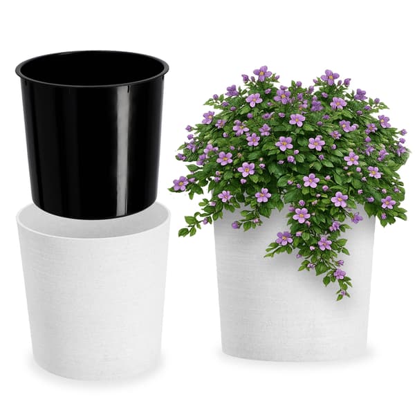 KADAX Blomkruka Vit Plastkruka För Blommor Växter 30cm