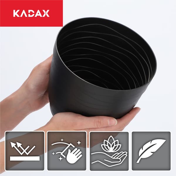 KADAX Urtepotte Plastikpotte til Blomster og Planter Sort Rund 17 cm