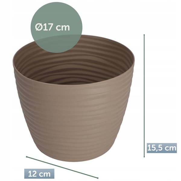 KADAX Urtepotte 17 cm Rund Plastik Urtepotte Beige