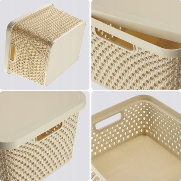 KADAX Korg med lock Förvaringslåda 18L Beige