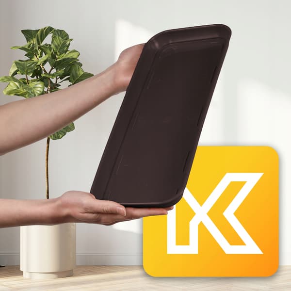 KADAX Urtepottestativ 40 cm Rektangulær Plastikbakke Brun