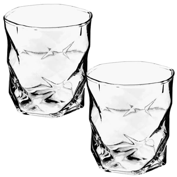 KADAX Glas för Whisky, Drycker, Juice, Vatten 330 ml Presentset med 2