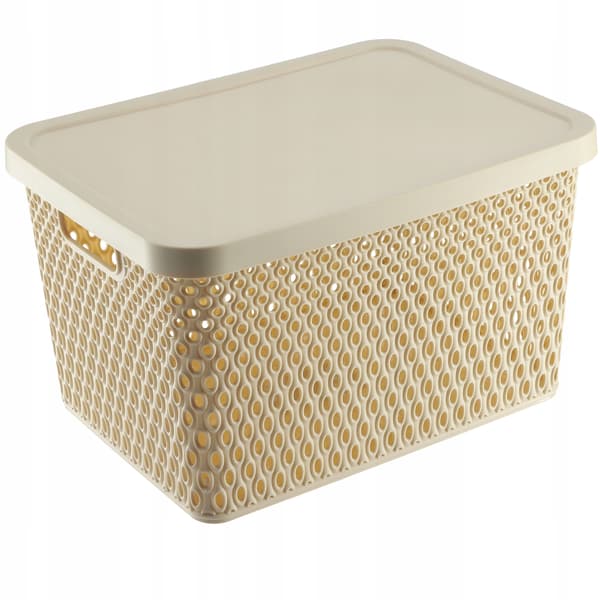 KADAX Korg med lock Förvaringslåda 18L Beige