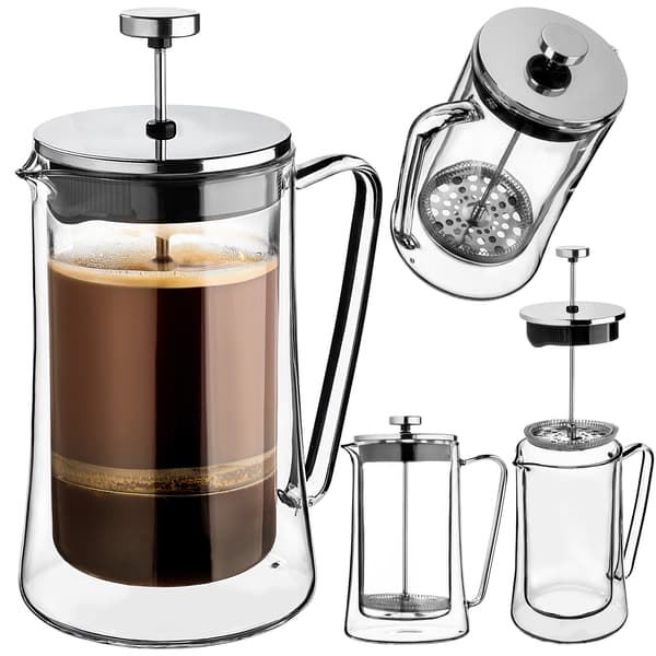 KADAX urtete- og kaffemaskine 1L stempelkaffemaskine glaskande 1000ml