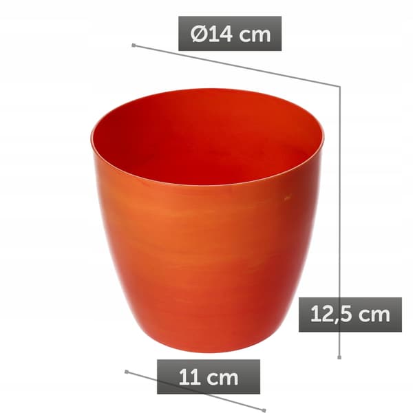 KADAX Blomkruksskydd 14cm Blomkruka Orange Marmor Vardagsrum Blomställ