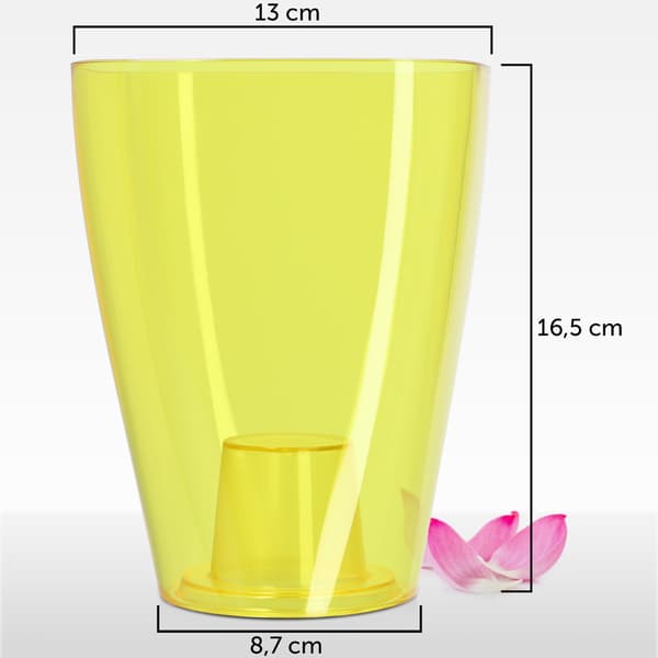 KADAX Urtepotte Orkidé Planter Plastik Urtepotte Gul Massiv 12cm