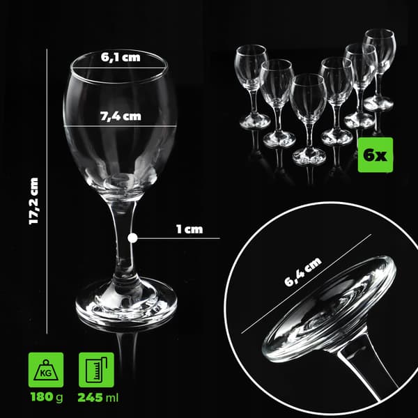 KADAX Vitvinsglas 6 delar 245ml Set Elegant Glasset