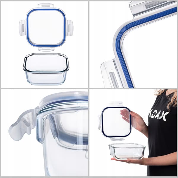 KADAX Glasmatbehållare 1100ml Med Lock Matlåda