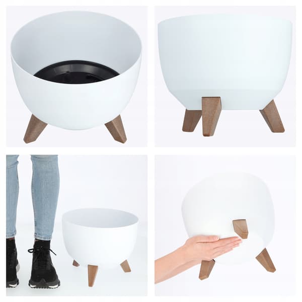 KADAX Blomkruka 29cm med benskydd och blomställning vit + insats