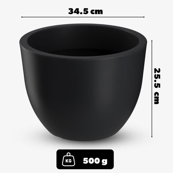 KADAX Urtepotte Have Urtepottedæksel Rund 35cm Antracit