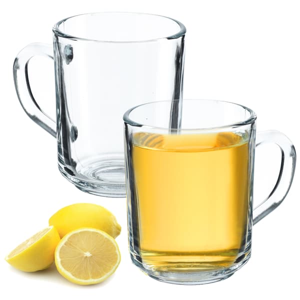 KADAX Glas til te, kaffe, drikkevarer med hank, sæt med 2 glas, 240 ml