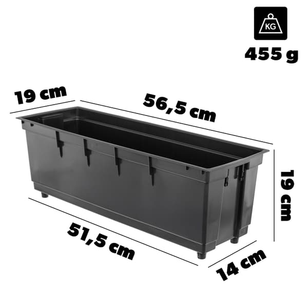 KADAX Urtepotteindsats Urtepotteindsatskasser 56x19 cm Rektangulær Universal