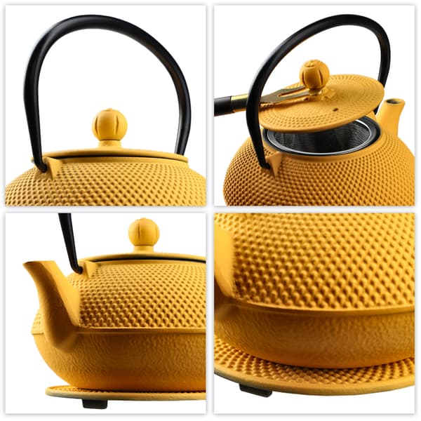KADAX Urteteinfuser Støbejerns Tekande 850ml Kande + 2 Kopper Gul