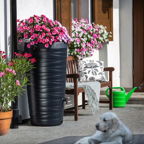KADAX Regnvattentank 240L Vattentunna + Kran Blomkrukasställ