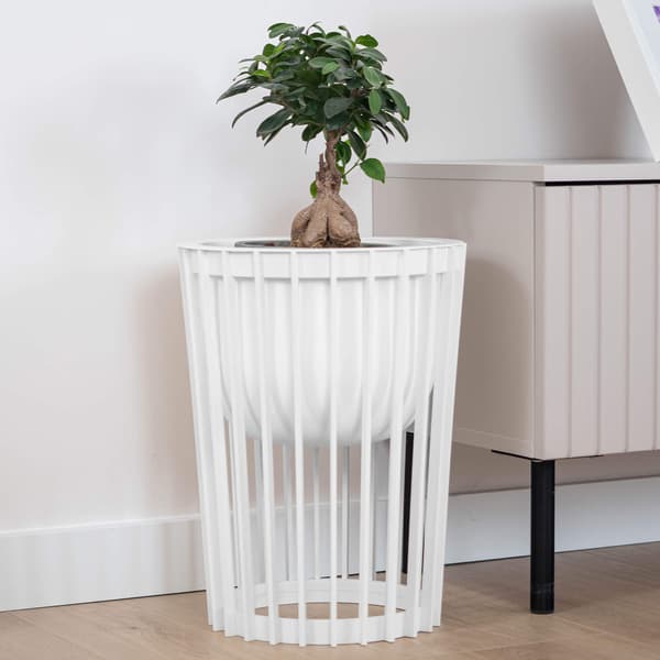 KADAX Loft Rund Urtepotteindsats til Blomsterbede, Hvid 29 cm